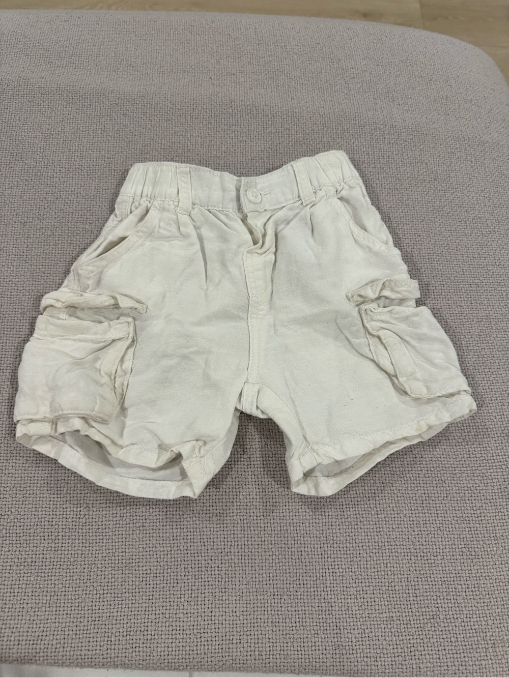 Zara Cream Elastic-Waist Toddler Shorts